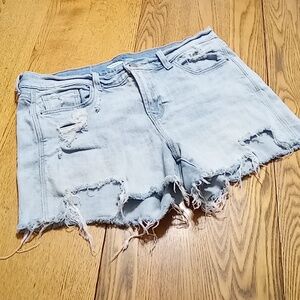 OLD NAVY Womens Denim Shorts Jeans 10 BLUE  Preowned Summer BOYFRIEND MID RISE